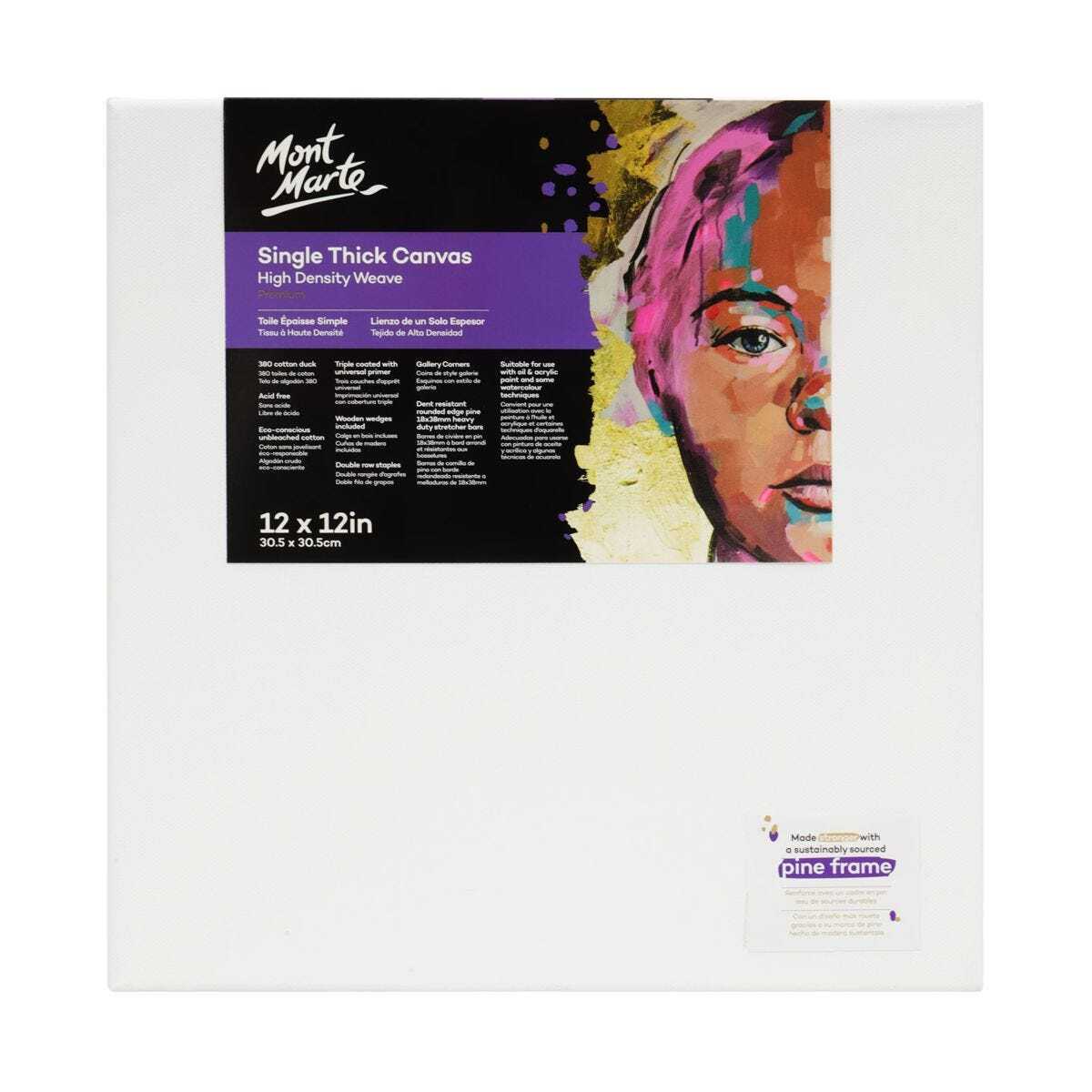 Canvas 30 x 30 cm Single Thick 380gsm - Mont Marte