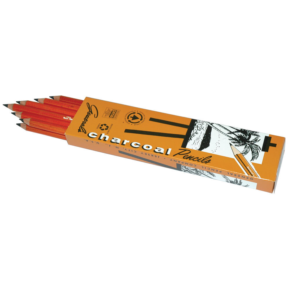 General's Charcoal Pencils - 4B Soft, 12 Pack