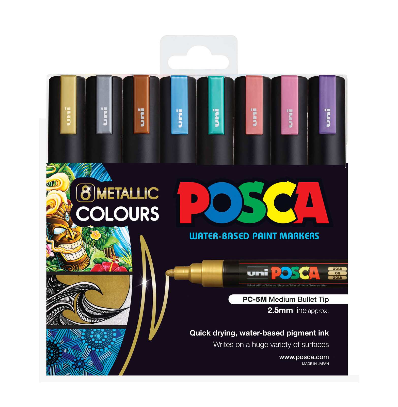 Grafix Pastel Gel Pens, 6 Pack, Mixed Colours