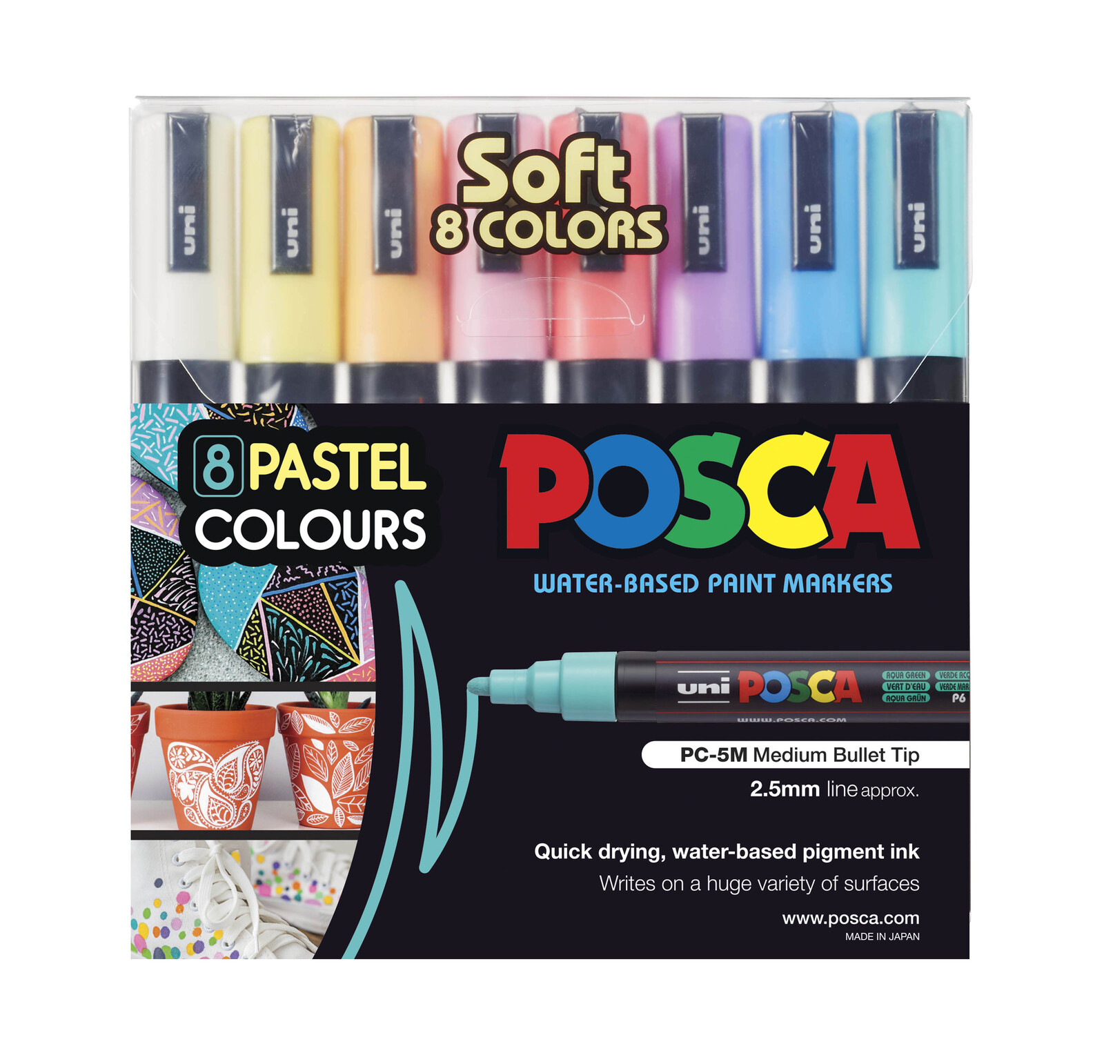 POSCA Extra Fine PC-1M Art Paint Marker Pens Pack of 2 Drawing Poster  Coloring Markers Black & White Metal Glass Stone Canvas -  Denmark