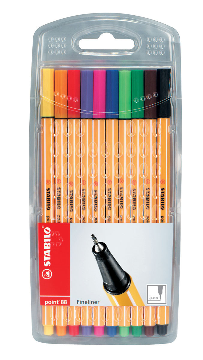 Stabilo Point 88 Fineliners Assorted 10 Pack