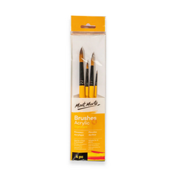 Mont Marte Gallery Series Brush Set Acrylic 4pce (4 x Round)