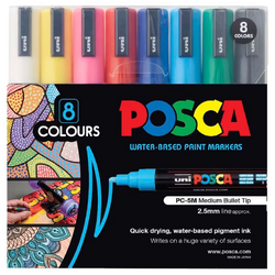 Uni POSCA PC-5M / 2.5 mm Assorted Pack of 8