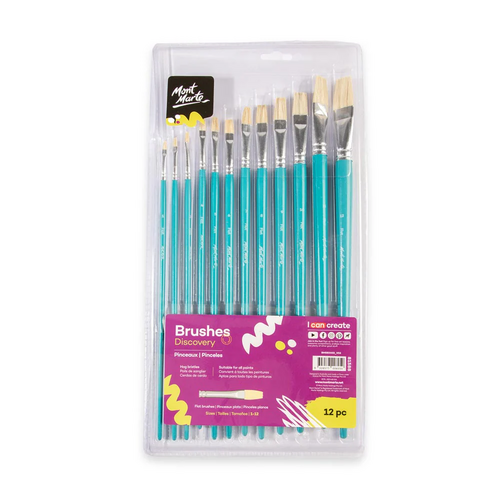 Mont Marte Studio Artist Brushes Flat 1-12 Set of 12