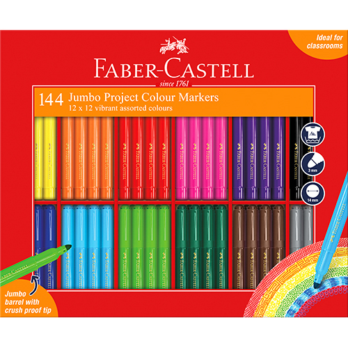 Faber-Castell Jumbo Project Colour Markers 144pk