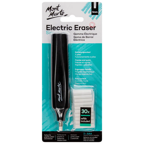 Mont Marte Electric Eraser with 30 Replacement Erasers