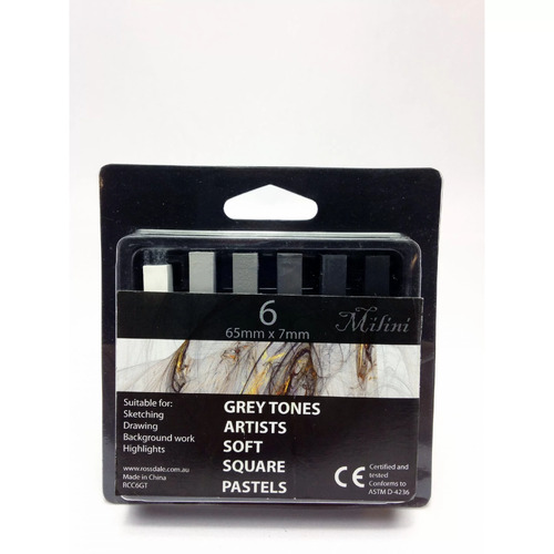 Milini Square Pastels Set of 6 - Grey Tones